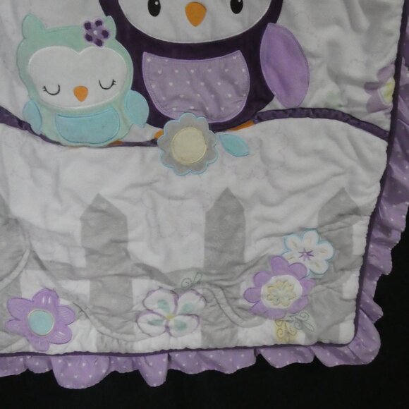 BABY'S FIRST By NEMCOR | Purple Baby Blanket with Owl Design - Picture 10 of 16